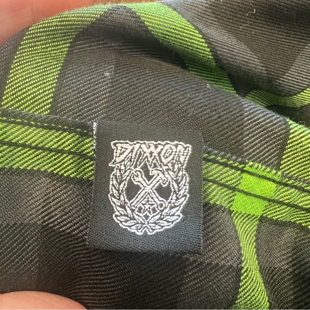 Dixxon Flannel Shifter Shirt Mens Green Black Plaid Button Up Long Sleeve 3XL - Picture 7 of 10